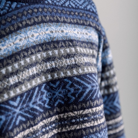 Hawick Knitwear 100% Scotish Lambswool Crewneck Sweater Blue Size Large - Picture 9 of 11